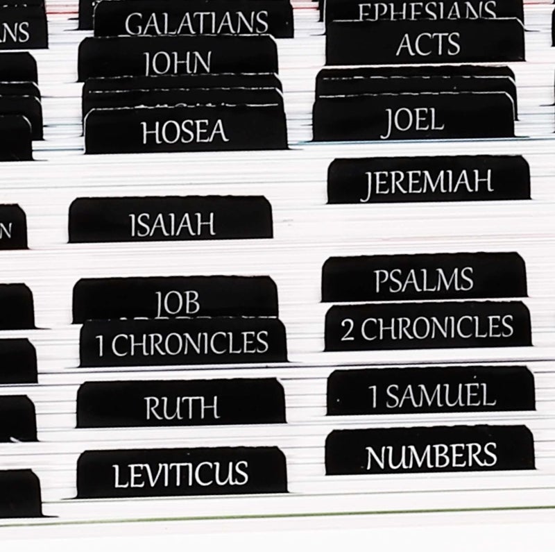 thinkor Reposition Laminated Bible Tabs, Large Print Stickers, Easy to Read and Apply Bible Tabs for Women and Man (Luxury Black) - Image 3